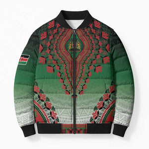 Personalized Kenya African Dashiki Bomber Puffer Jacket