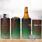 Personalized Afro Kenya 4 in 1 Can Cooler Tumbler African Dashiki Style - African Pride