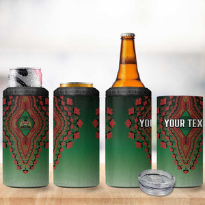 Personalized Afro Kenya 4 in 1 Can Cooler Tumbler African Dashiki Style - African Pride