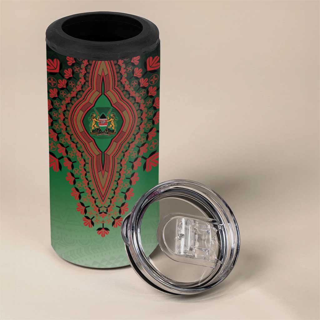 Personalized Afro Kenya 4 in 1 Can Cooler Tumbler African Dashiki Style - African Pride