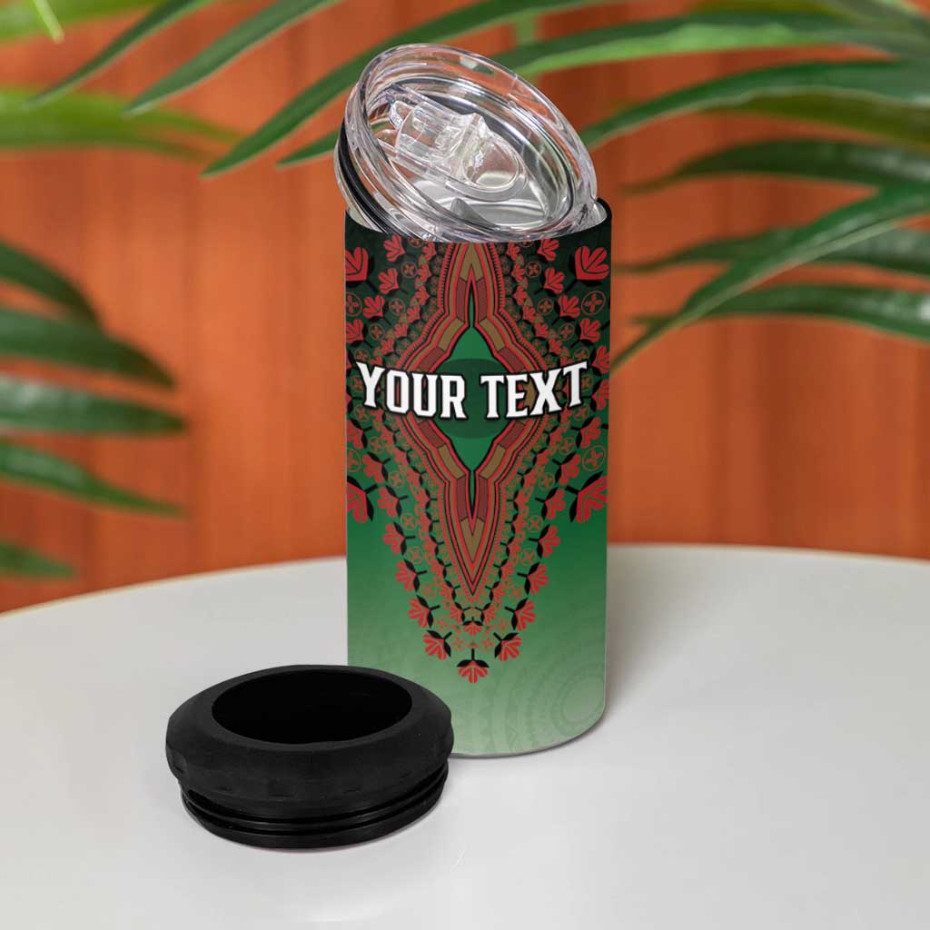 Personalized Afro Kenya 4 in 1 Can Cooler Tumbler African Dashiki Style - African Pride