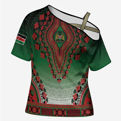 Personalized Kenya African Dashiki Cross Shoulder Shirt