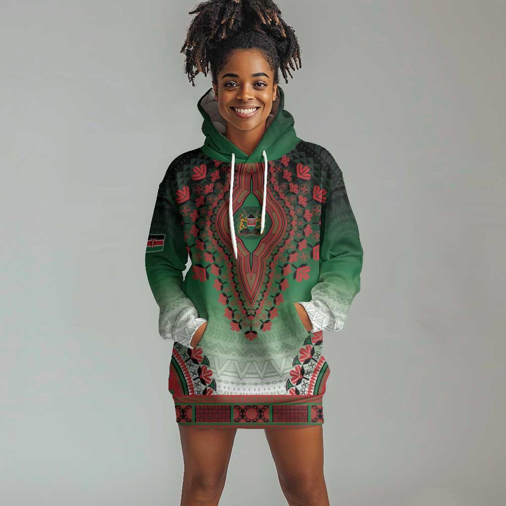 Personalized Afro Kenya Hoodie Dress African Dashiki Style - African Pride