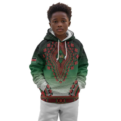 Personalized Afro Kenya Kid Hoodie African Dashiki Style - African Pride
