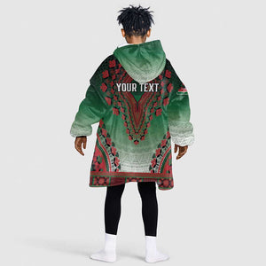 Personalized Afro Kenya Kid Wearable Blanket Hoodie African Dashiki Style - African Pride