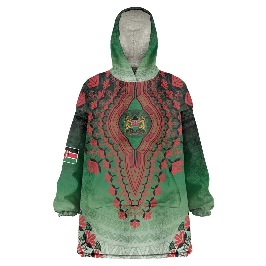 Personalized Afro Kenya Kid Wearable Blanket Hoodie African Dashiki Style - African Pride