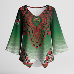 Personalized Kenya African Dashiki Kimono Sleeve Blouse