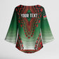 Personalized Kenya African Dashiki Kimono Sleeve Blouse