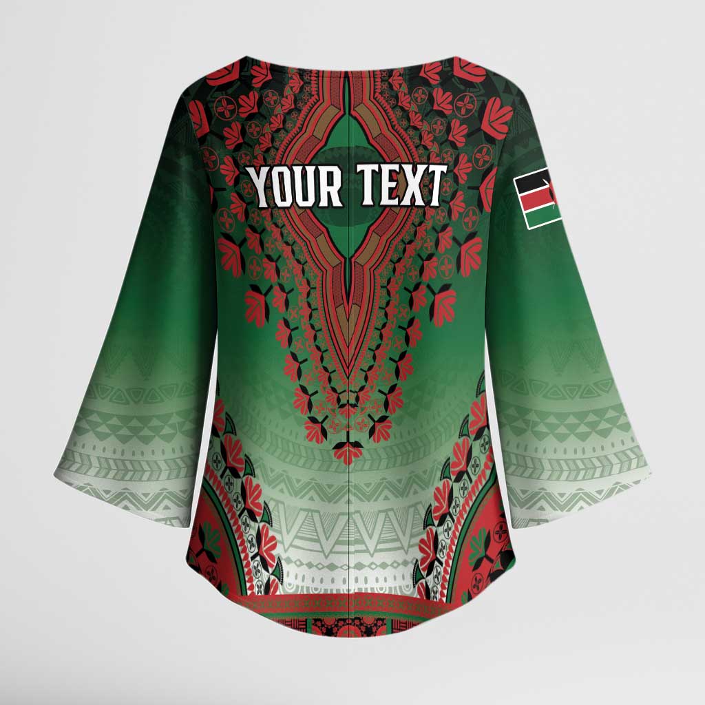 Personalized Kenya African Dashiki Kimono Sleeve Blouse