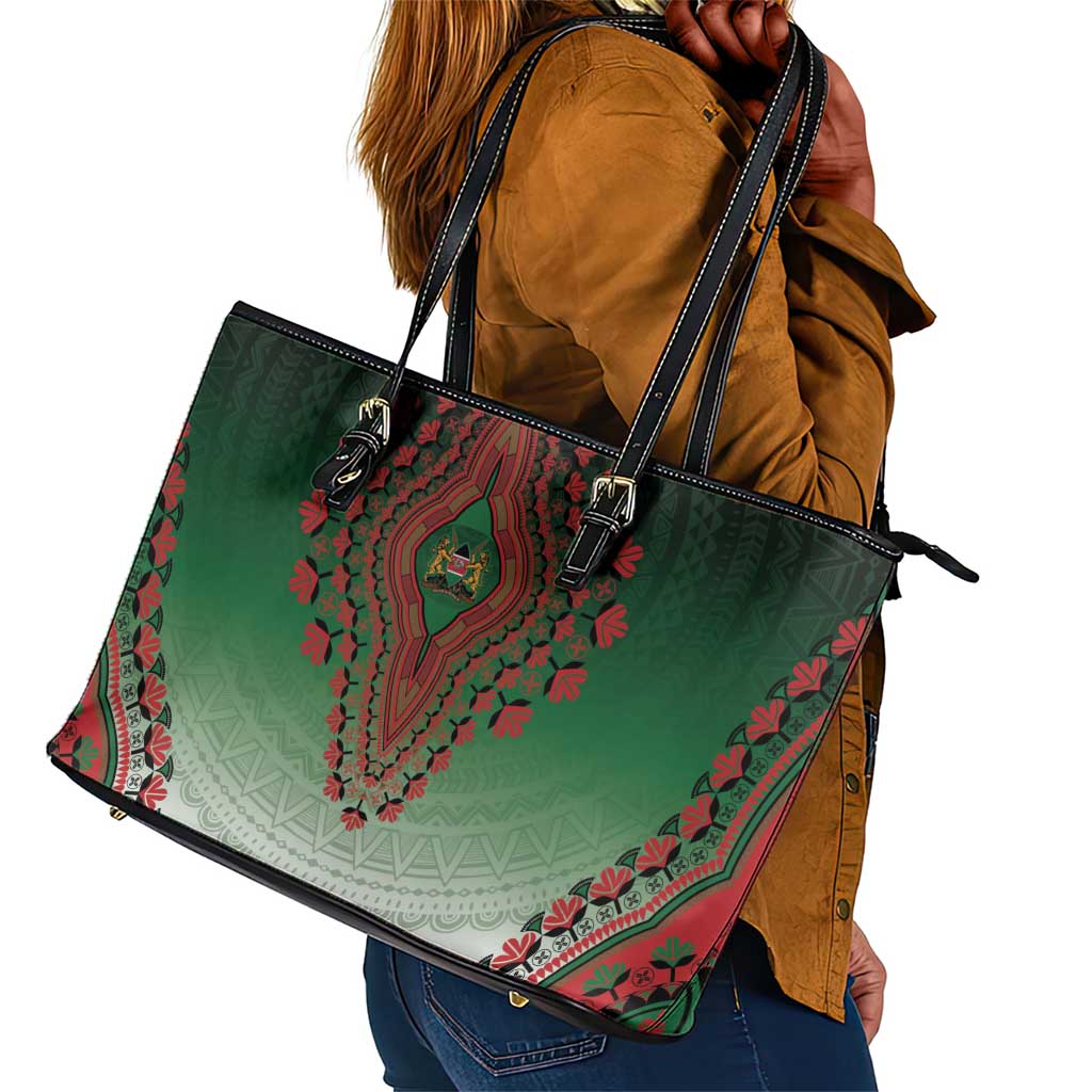 Afro Kenya Leather Tote Bag African Dashiki Style - African Pride