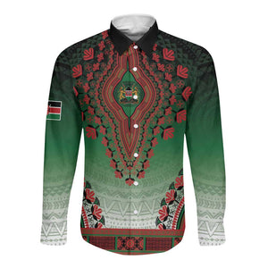 Personalized Afro Kenya Long Sleeve Button Shirt African Dashiki Style - African Pride