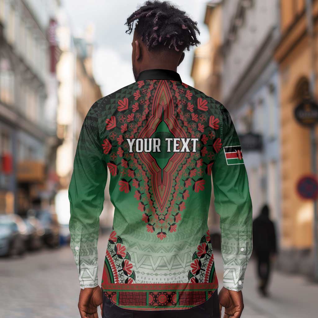 Personalized Afro Kenya Long Sleeve Button Shirt African Dashiki Style - African Pride