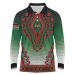 Personalized Afro Kenya Long Sleeve Polo Shirt African Dashiki Style - African Pride