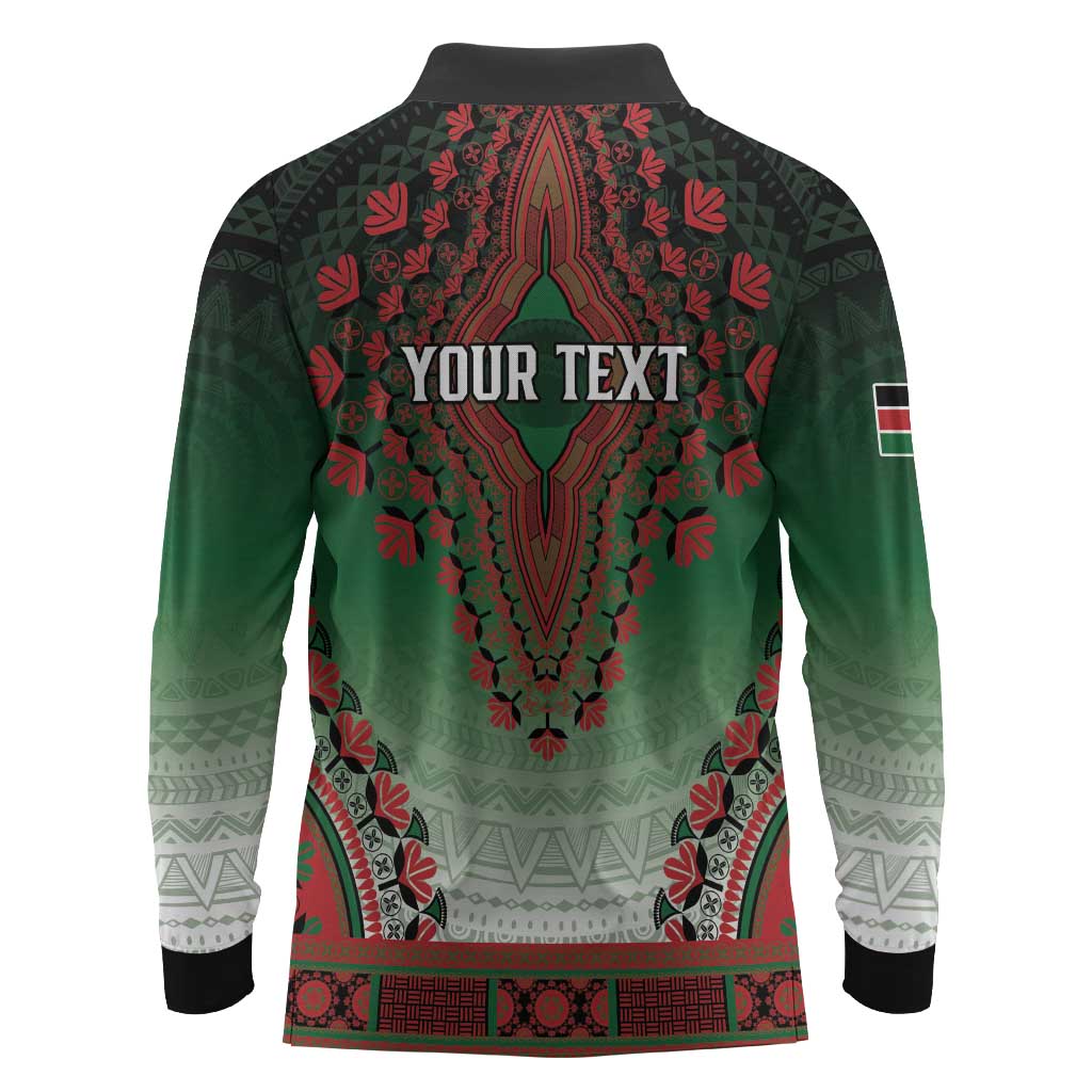 Personalized Afro Kenya Long Sleeve Polo Shirt African Dashiki Style - African Pride