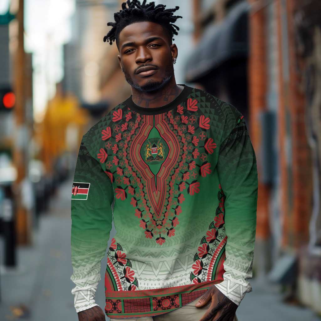 Personalized Afro Kenya Long Sleeve Shirt African Dashiki Style - African Pride