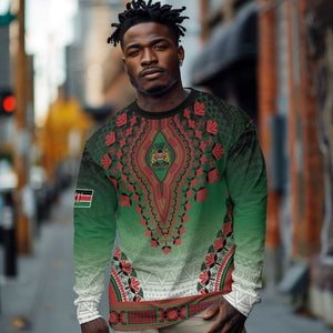 Personalized Afro Kenya Long Sleeve Shirt African Dashiki Style - African Pride