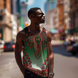 Personalized Afro Kenya Men Tank Top African Dashiki Style - African Pride