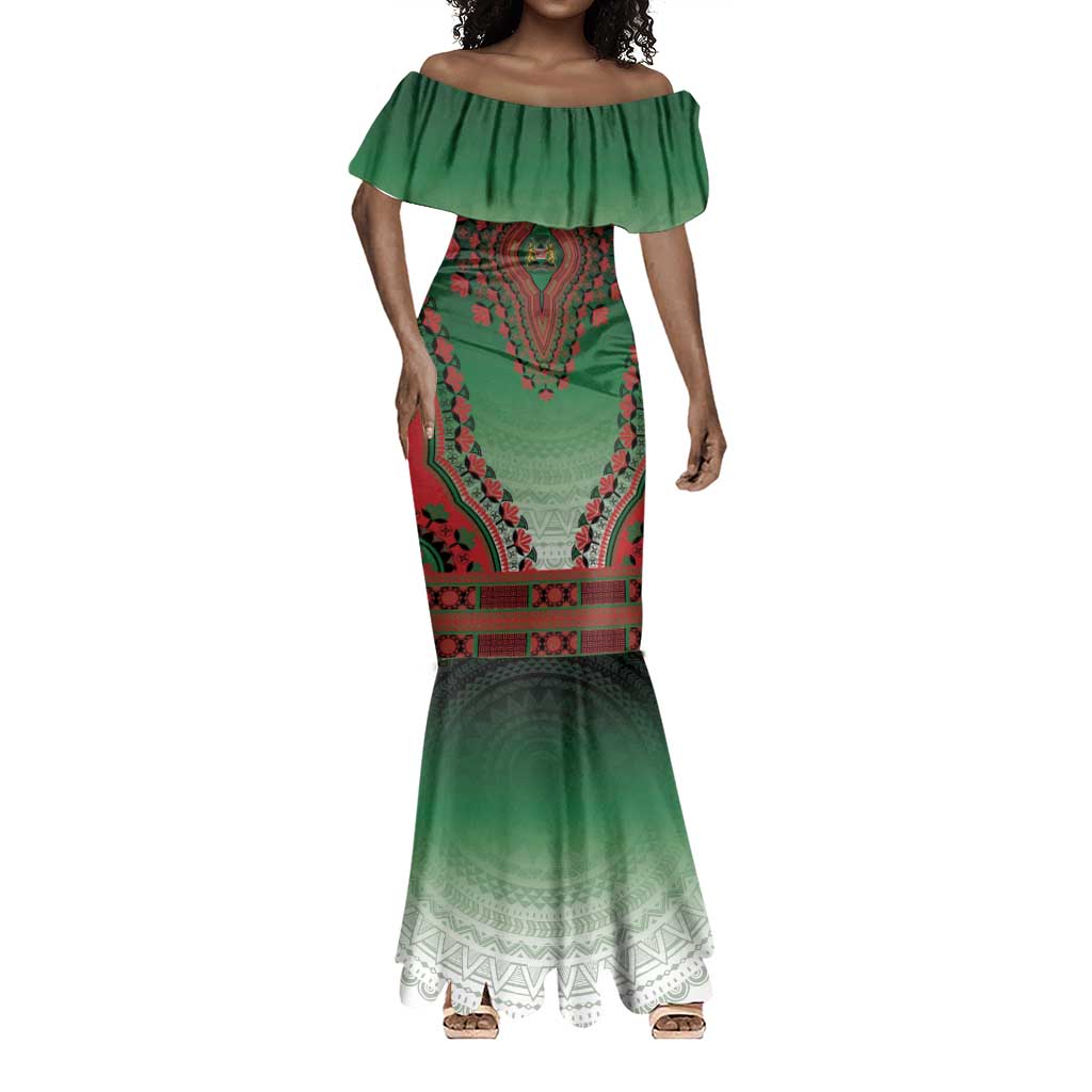 Personalized Afro Kenya Mermaid Dress African Dashiki Style - African Pride