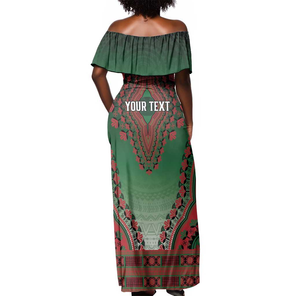 Personalized Afro Kenya Off Shoulder Maxi Dress African Dashiki Style - African Pride