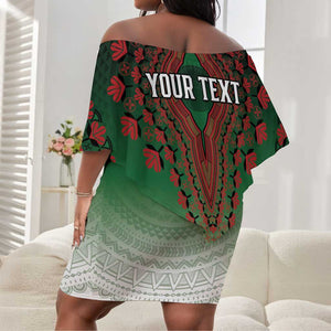 Personalized Afro Kenya Off Shoulder Short Dress African Dashiki Style - African Pride