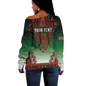 Personalized Afro Kenya Off Shoulder Sweater African Dashiki Style - African Pride