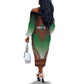 Personalized Afro Kenya Off The Shoulder Long Sleeve Dress African Dashiki Style - African Pride