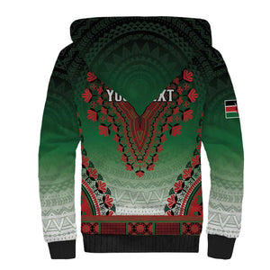 Personalized Afro Kenya Sherpa Hoodie African Dashiki Style - African Pride