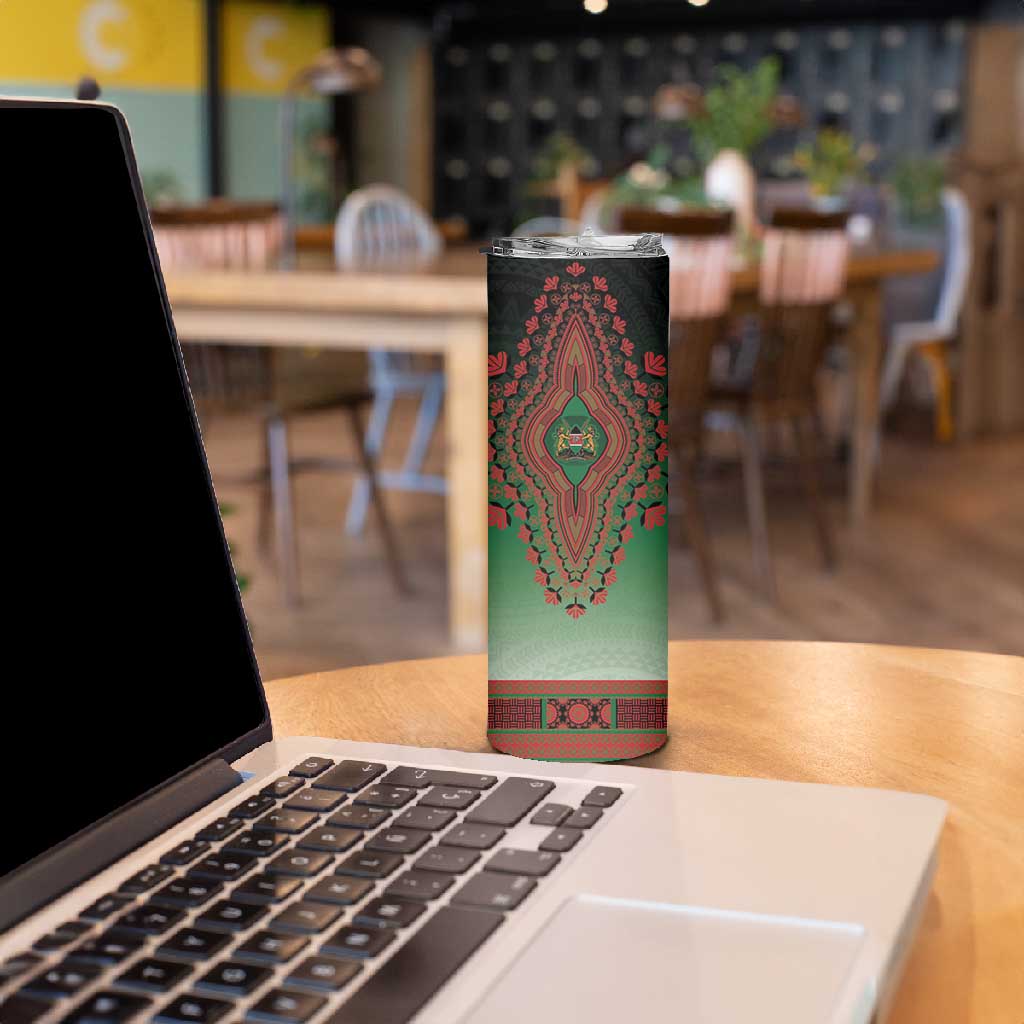 Personalized Afro Kenya Skinny Tumbler African Dashiki Style - African Pride