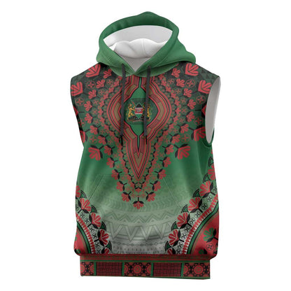 Personalized Afro Kenya Sleeveless Hoodie African Dashiki Style - African Pride