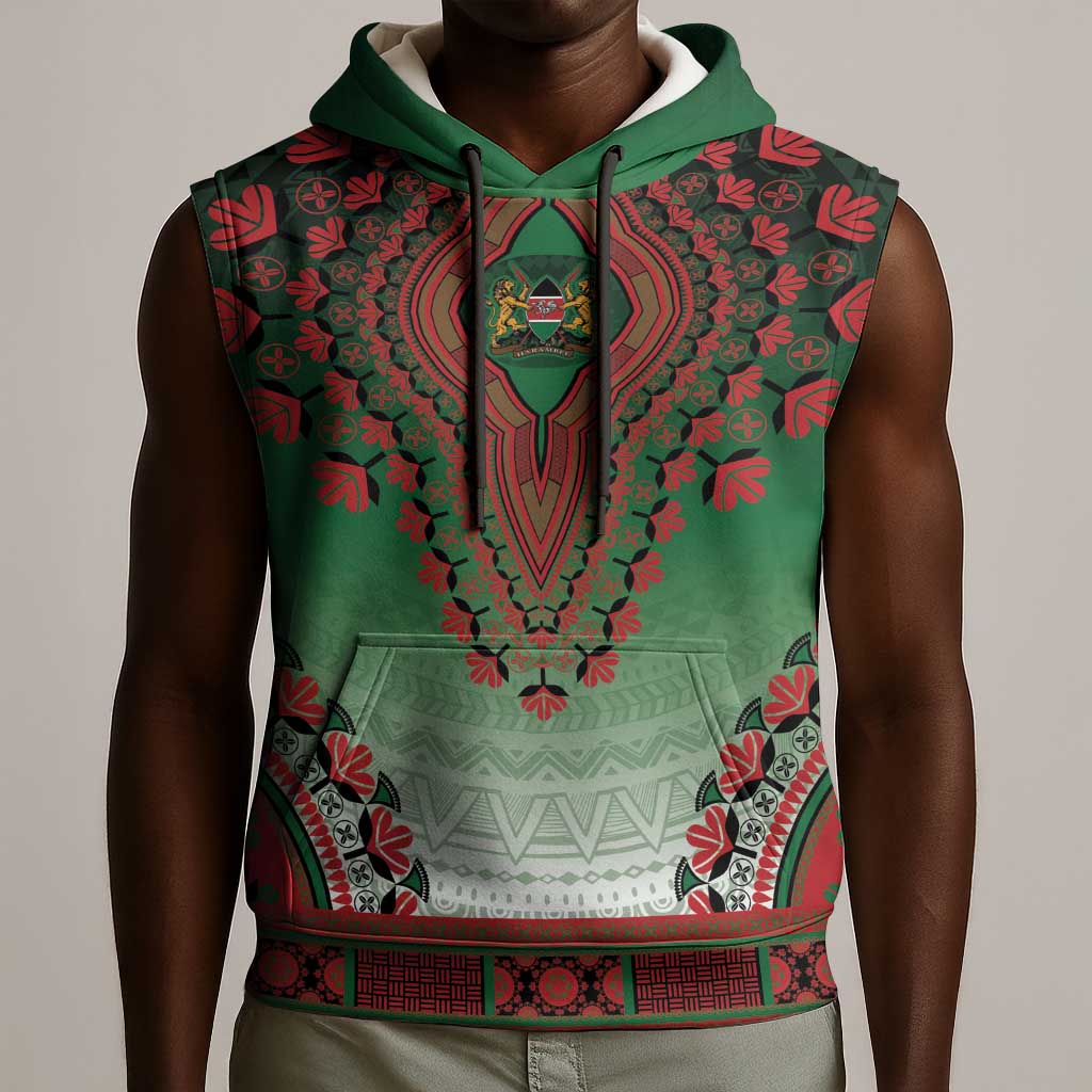 Personalized Afro Kenya Sleeveless Hoodie African Dashiki Style - African Pride