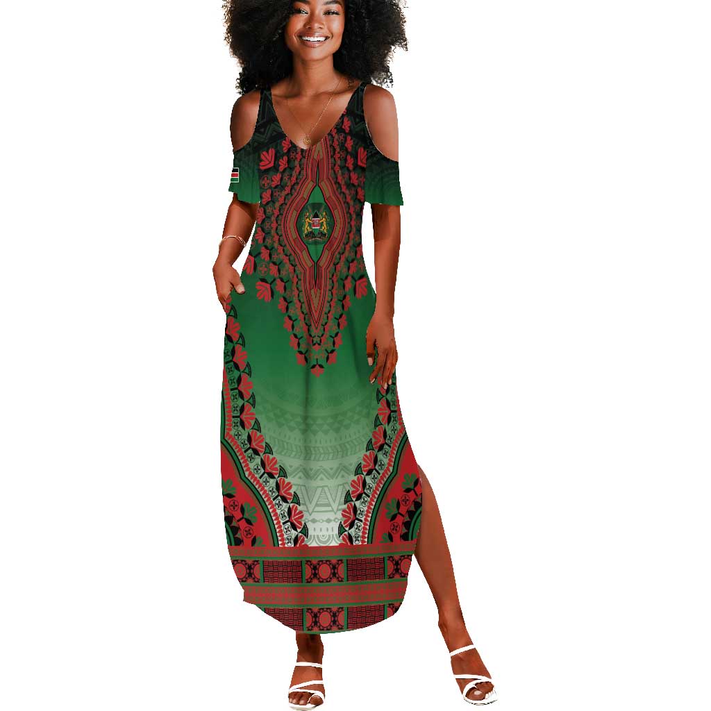 Personalized Afro Kenya Summer Maxi Dress African Dashiki Style - African Pride