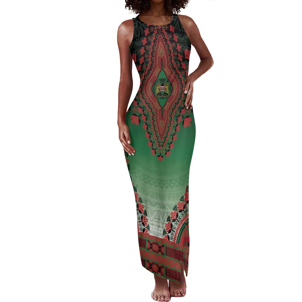 Personalized Afro Kenya Tank Maxi Dress African Dashiki Style - African Pride