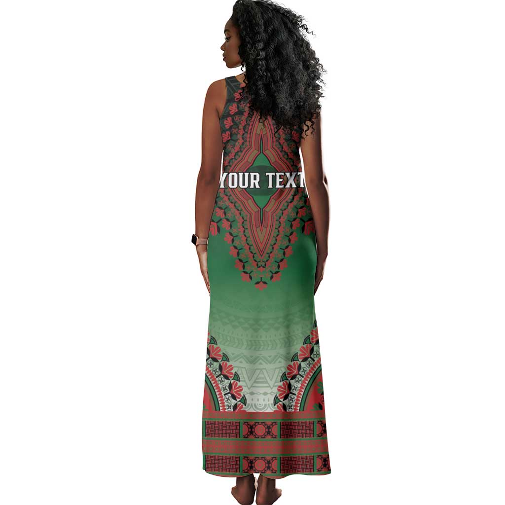 Personalized Afro Kenya Tank Maxi Dress African Dashiki Style - African Pride