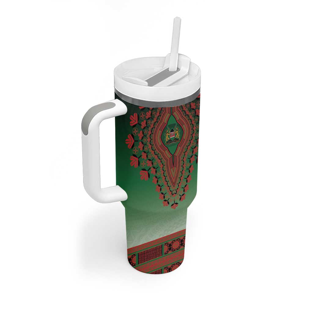 Personalized Afro Kenya Tumbler With Handle African Dashiki Style - African Pride