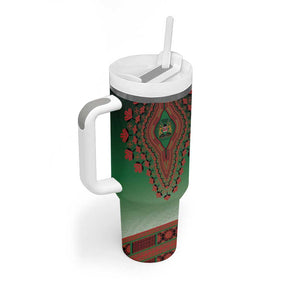 Personalized Afro Kenya Tumbler With Handle African Dashiki Style - African Pride