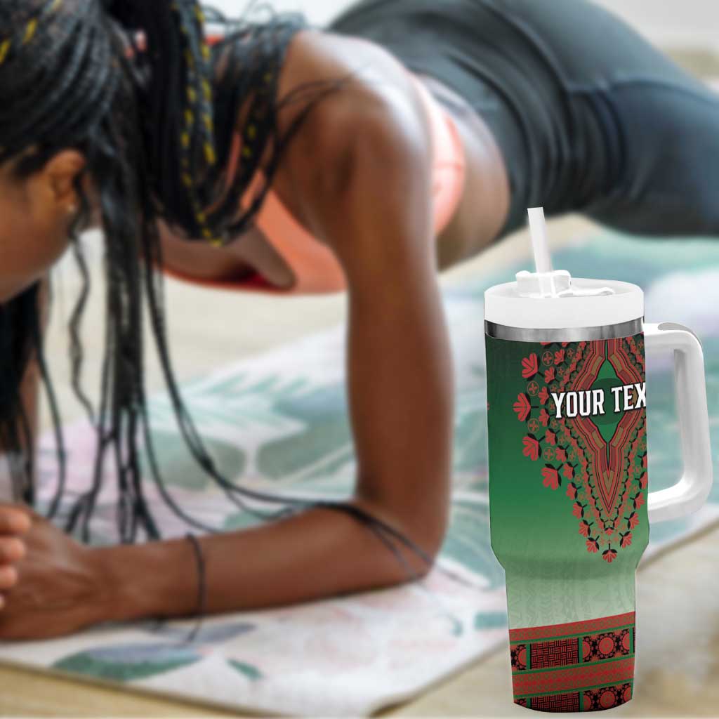 Personalized Afro Kenya Tumbler With Handle African Dashiki Style - African Pride