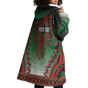 Personalized Afro Kenya Wearable Blanket Hoodie African Dashiki Style - African Pride