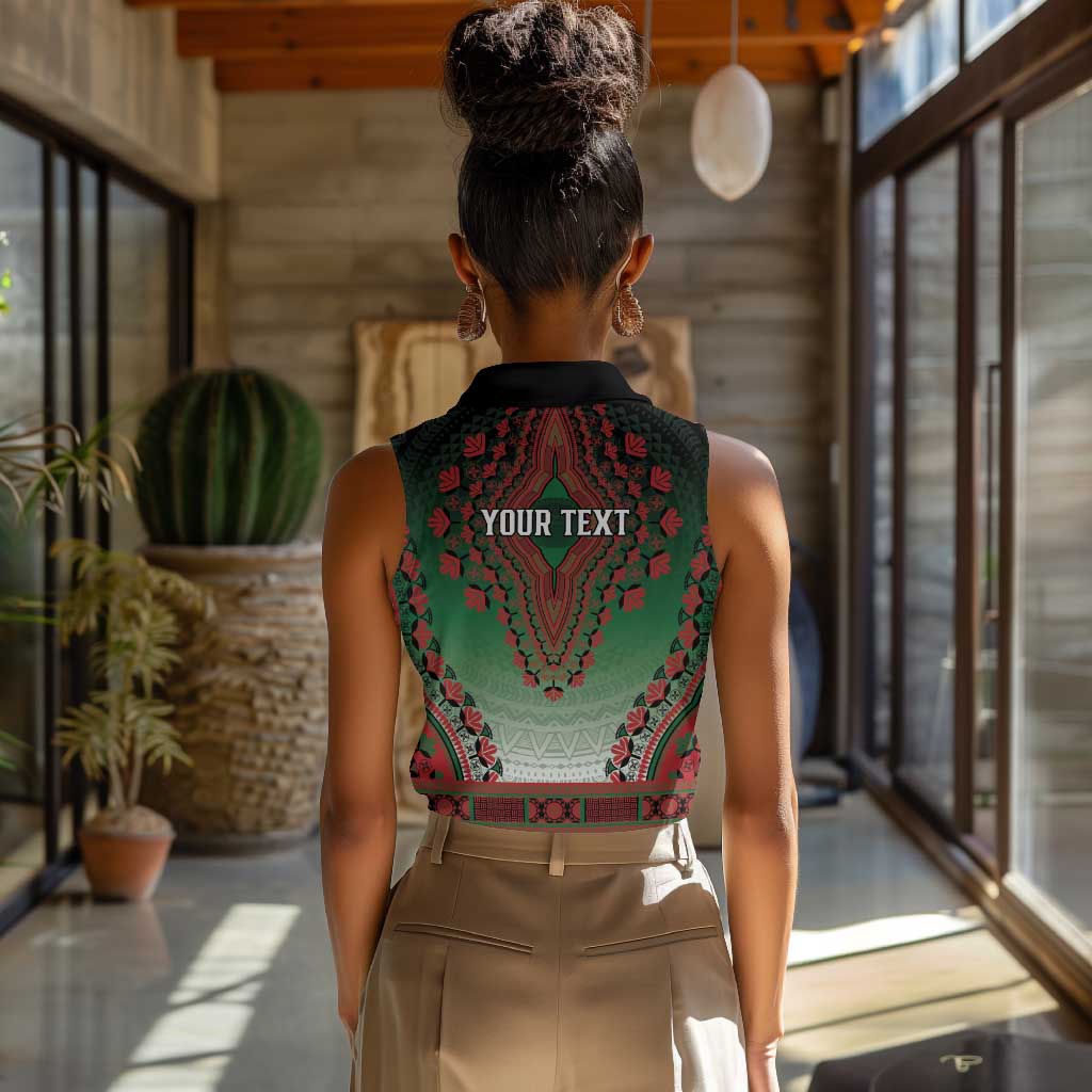 Personalized Afro Kenya Women Sleeveless Polo Shirt African Dashiki Style - African Pride