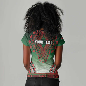 Personalized Afro Kenya Women V-Neck T-Shirt African Dashiki Style - African Pride