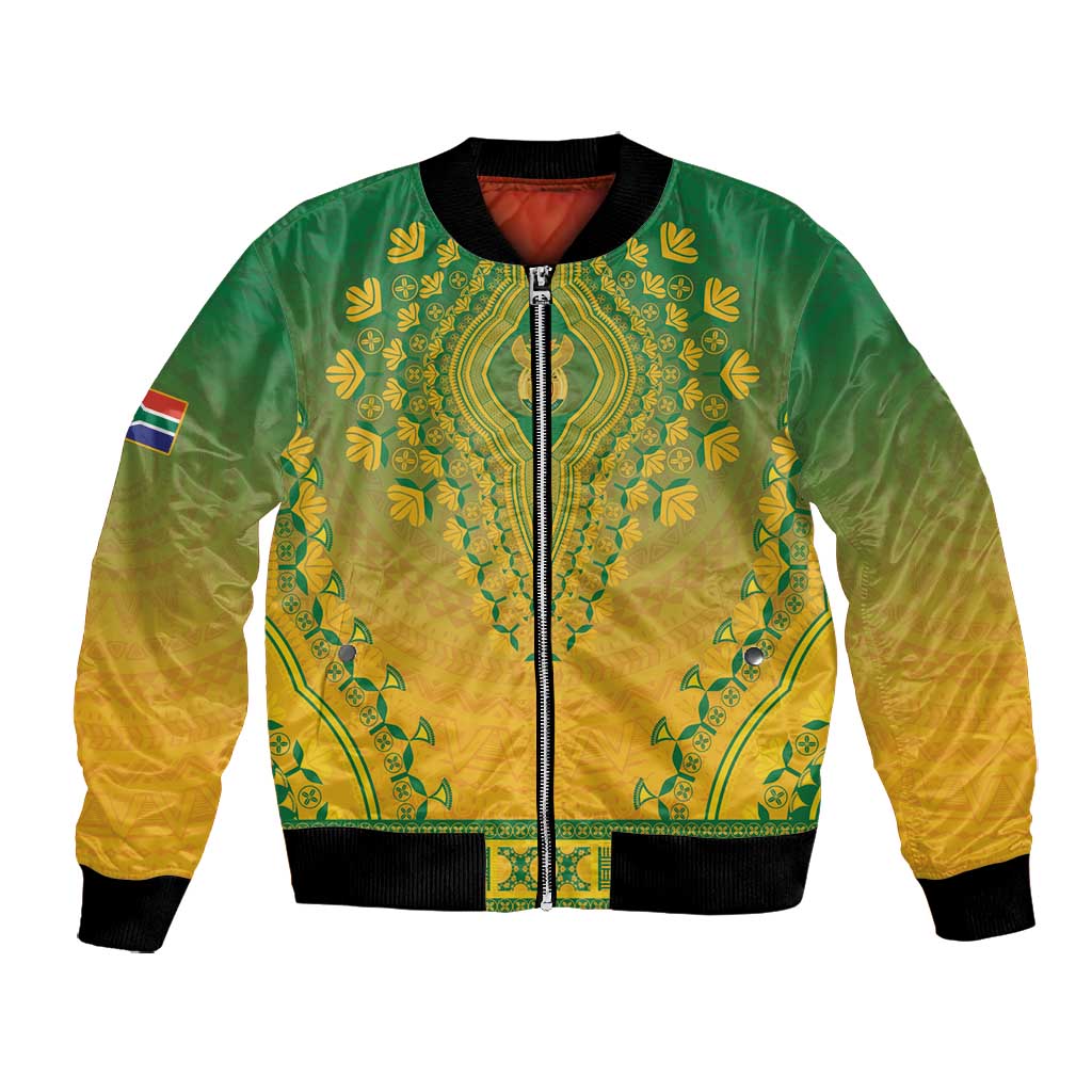 Personalized Afro South Africa Bomber Jacket African Dashiki Style - African Pride
