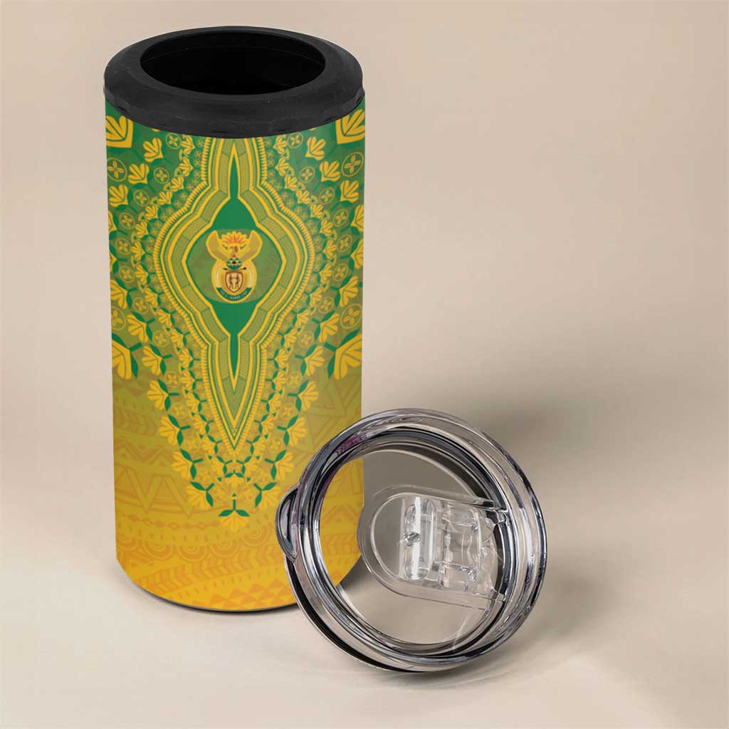 Personalized Afro South Africa 4 in 1 Can Cooler Tumbler African Dashiki Style - African Pride