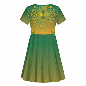Personalized Afro South Africa Kid Short Sleeve Dress African Dashiki Style - African Pride