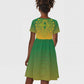 Personalized Afro South Africa Kid Short Sleeve Dress African Dashiki Style - African Pride