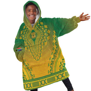 Personalized Afro South Africa Kid Wearable Blanket Hoodie African Dashiki Style - African Pride