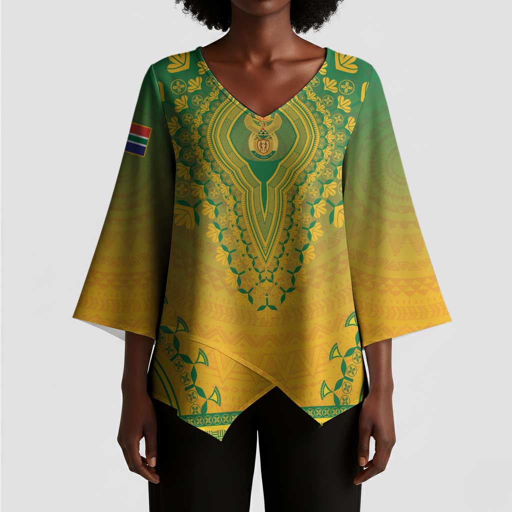 Personalized South Africa African Dashiki Kimono Sleeve Blouse