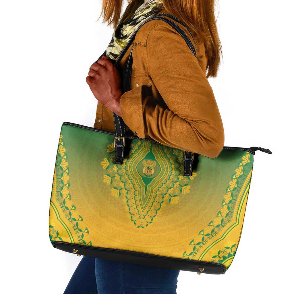 Afro South Africa Leather Tote Bag African Dashiki Style - African Pride