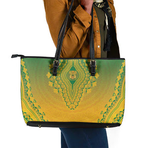Afro South Africa Leather Tote Bag African Dashiki Style - African Pride