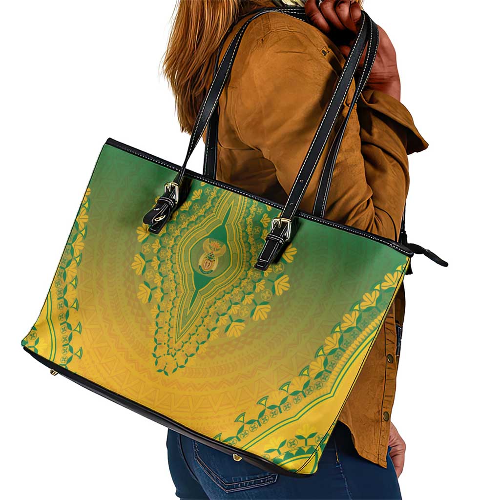Afro South Africa Leather Tote Bag African Dashiki Style - African Pride