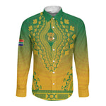 Personalized Afro South Africa Long Sleeve Button Shirt African Dashiki Style - African Pride