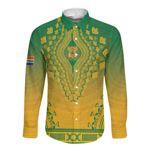 Personalized Afro South Africa Long Sleeve Button Shirt African Dashiki Style - African Pride